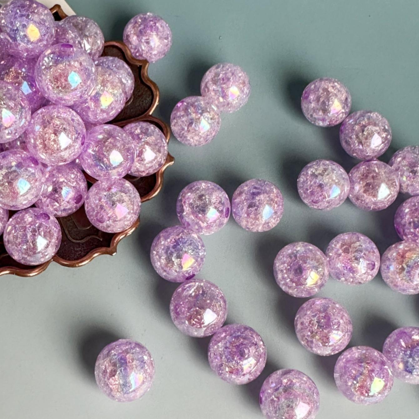 16mm Glitter Bubble Bead (20pcs/set), Shiny Round Beads for DIY Necklace Bracelet Phone Bag Pendant, Jewelry Making Supplies, Beading & Jewellery Making Material, DIY Beading Accessories, Christmas Gift