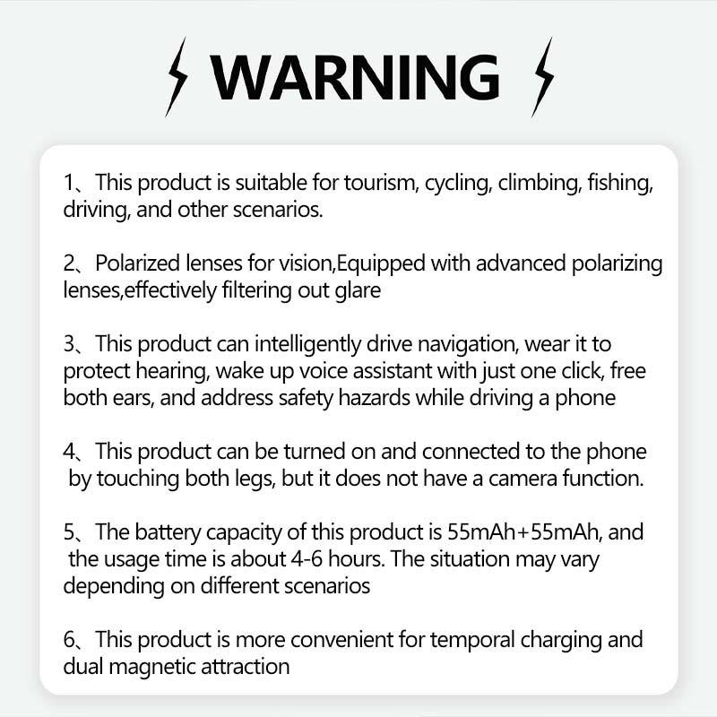 New Smart AI Multi-Functional Bluetooth Audio Glasses, Wireless Smart Glasses - 500MP HD Camera & 1080P Video Recording Function - with Image Recognition, Language Translation, Image Optimization - Dual-Mode Bluetooth & Wi-Fi Connectivity