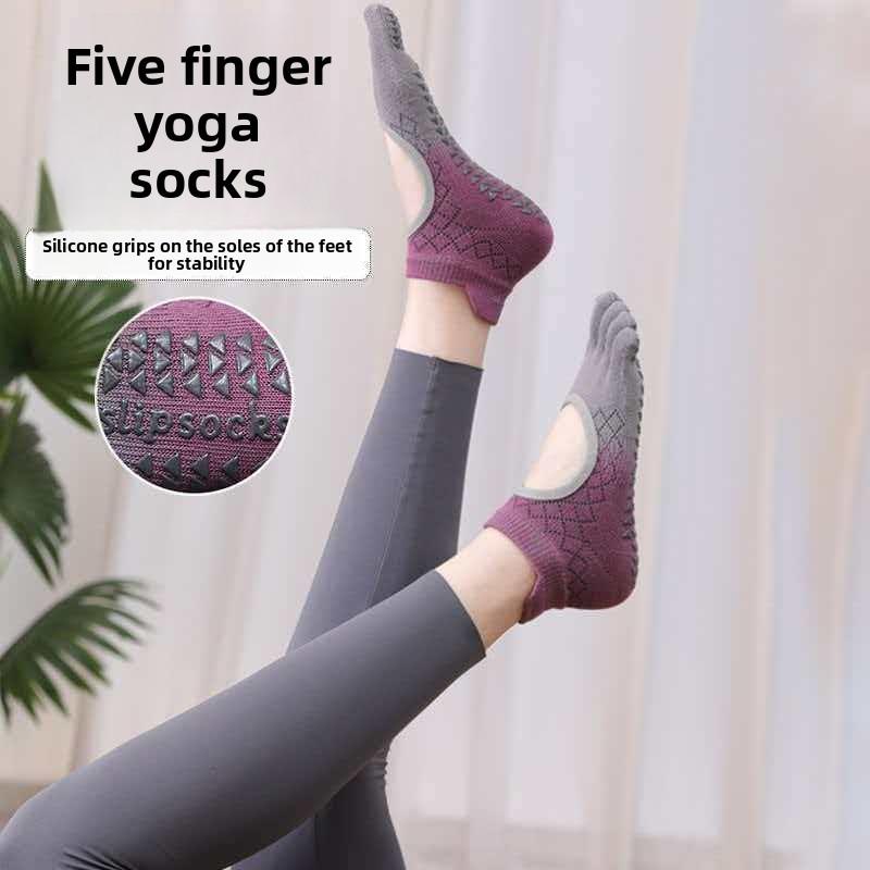 New Yoga Socks for Spring and Summer, Pilates Five-Toe Socks, Professional Non-Slip Sports and Fitness Split-Toe Socks.