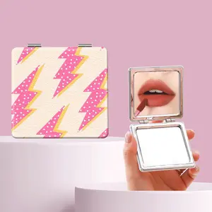Millennium Y2K Cartoon Lightning Dot Makeup Mirror, Portable Folding Mini Handheld Mirror, Ideal Gift for All Occasions