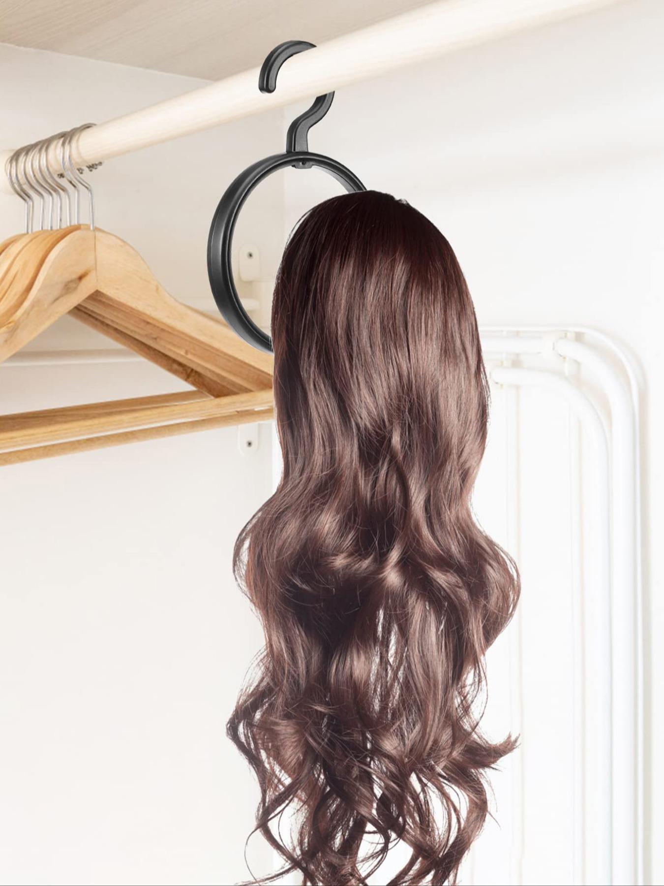 4pcs Basic Solid Color Multi-functional Hair Hooks for Women & Men, Simple Foldable & Easy Carry Wig Storage Hanger for Daily Use, Multifunctional Hanger, Door Back Shelf Hanger, Wall Mounted Hanger, Space Saving Hangers