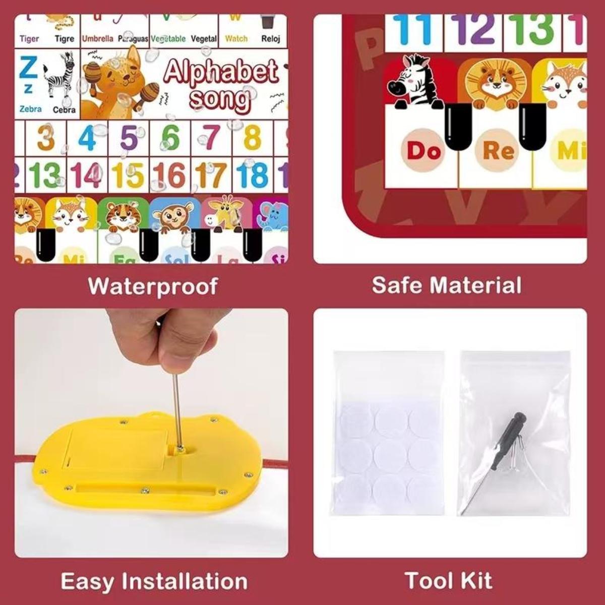 Spanish English Bilingual Audio Early Education Wall Chart Finger Piano Cognitive Pure English Sound Early Education Wall Chart Educational Toys Point Reading Book Educational Equipment Early Education Companion Reading Machine