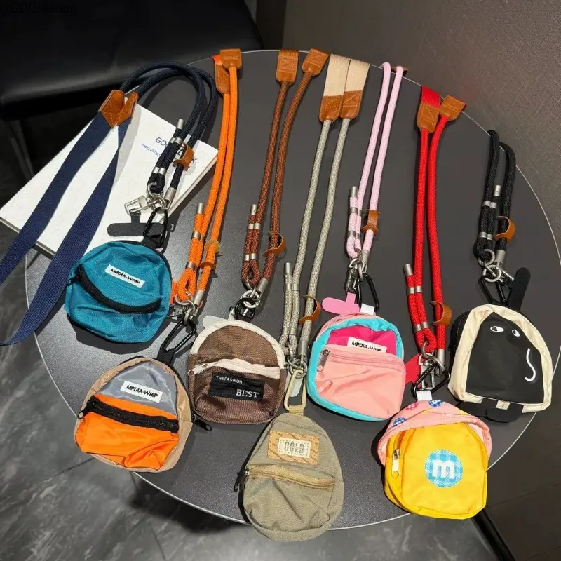 Phone Holder Strap - Colorful Crossbody Phone Strap Adjustable Lanyard with Small Pouch Wallet Card Holder Daily Wear Accessory Women