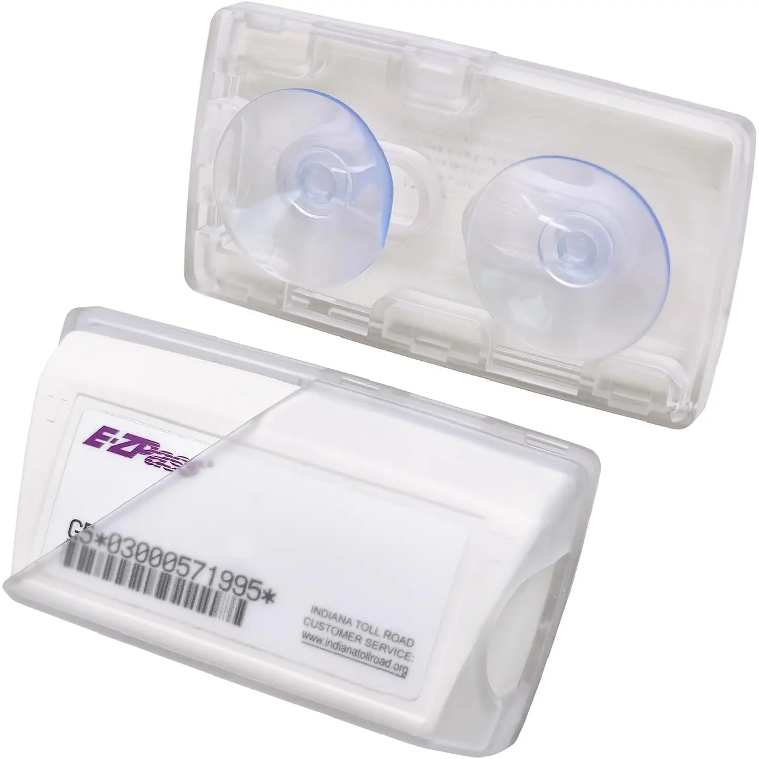 Windshield EZ Pass Holder - Super Strong Suction Cup Mount for EZ Pass, iPass & Toll Pass Transponders (Clear)