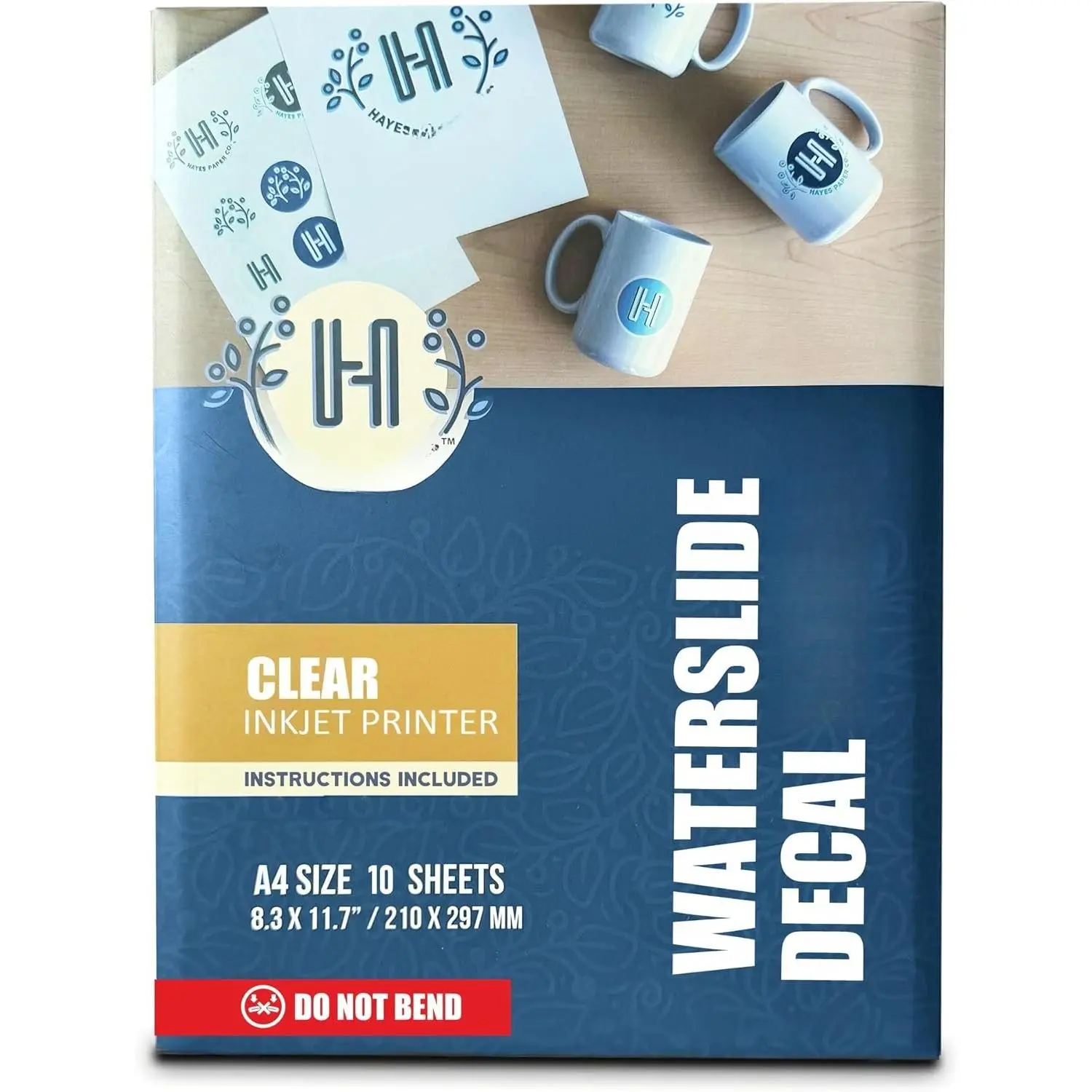 Waterslide Decal  for Inkjet Printers | 10 Clear A4 Sheets (8.25x11.7") | Quick Dry,  Adhesion, Easy Application |  Water Transfer  200gsm Thickness for DIY Crafts