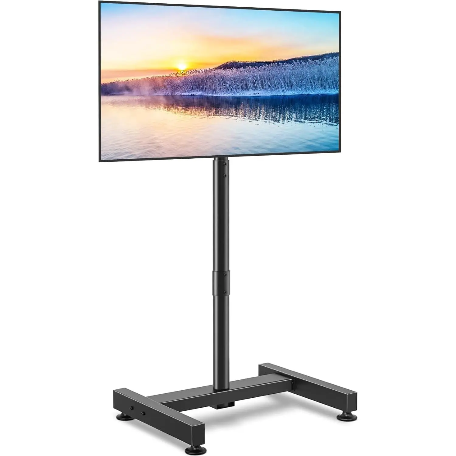 Height-Adjustable Tilting Rotatable TV Stand for 13-50 inch LCD LED Flat/Curved Panel TVs (Up to 44 lbs), VESA 200x200 Compatible, Portable for Bedroom, Office
