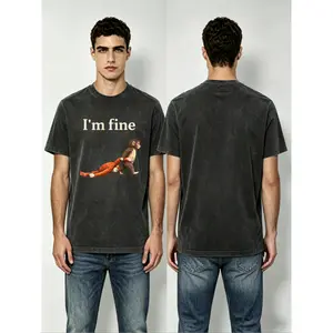 Sad Monkey Punch Meme with an Orange Toy I'm Fine Adult Heavyweight T-Shirt