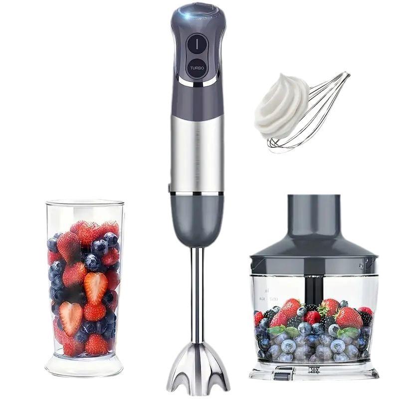 Handheld Immersion Blender Multifunctional Food Processor Electric Stick Blender for Kitchen Use with Whisk Chopper for Smoothies Sauces Baby Food Meat & Vegetables