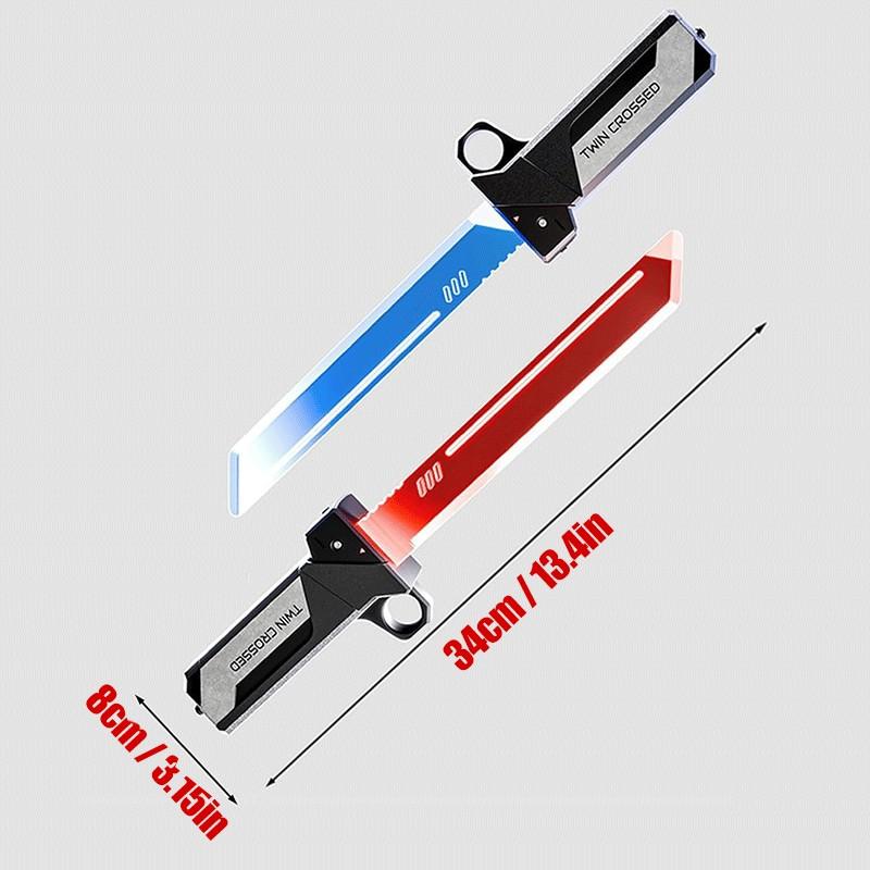 Blue Creative Glowing Sword Toy, Interchangeable Sheaths, Extendible Swords, Cool Lights, Role Play and Collection, Kids' Favorite Gift