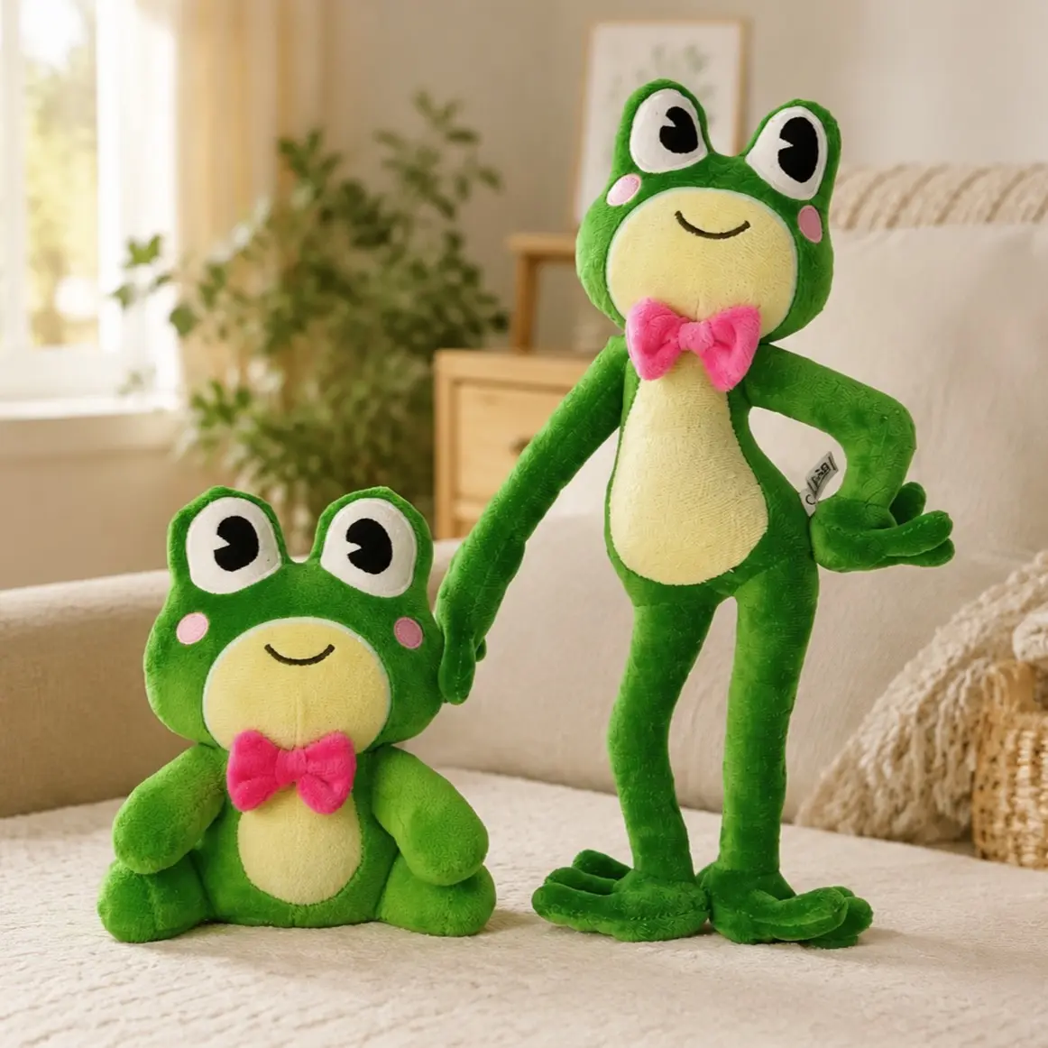 Cute Frog Doll in Standing and Sitting Poses, Two Adorable Choices for Any Scene, Perfect for All Occasions, Fun and Versatile Toy