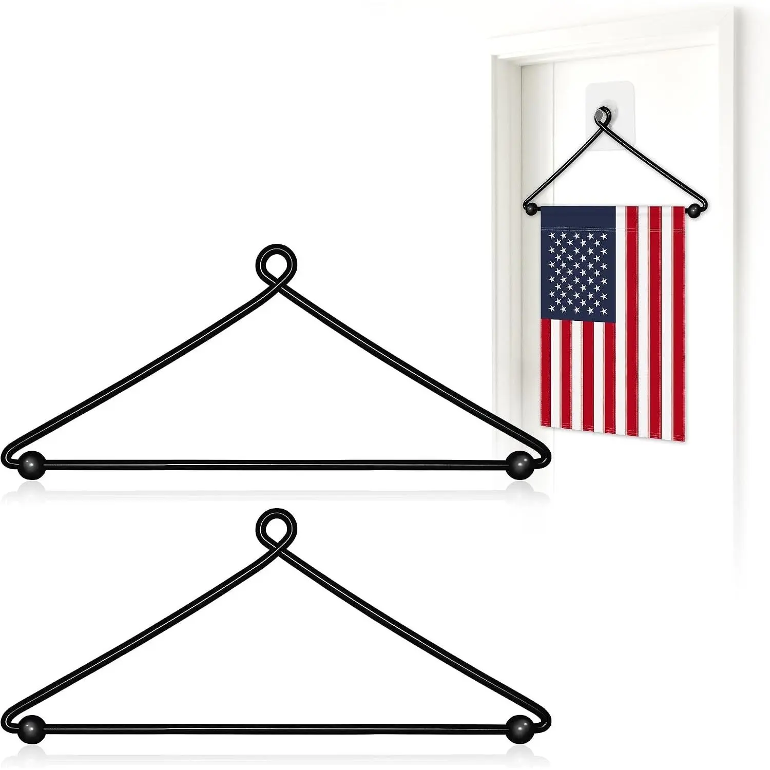 Garden Flag Hanger Holder for Outside,12 x 18 Garden Flag Hanger Stand for Wall Door Decorative Flags,Premium Wall Hanging Banner Hangers for Front Door Windows Halloween Decorations(2 Pack)