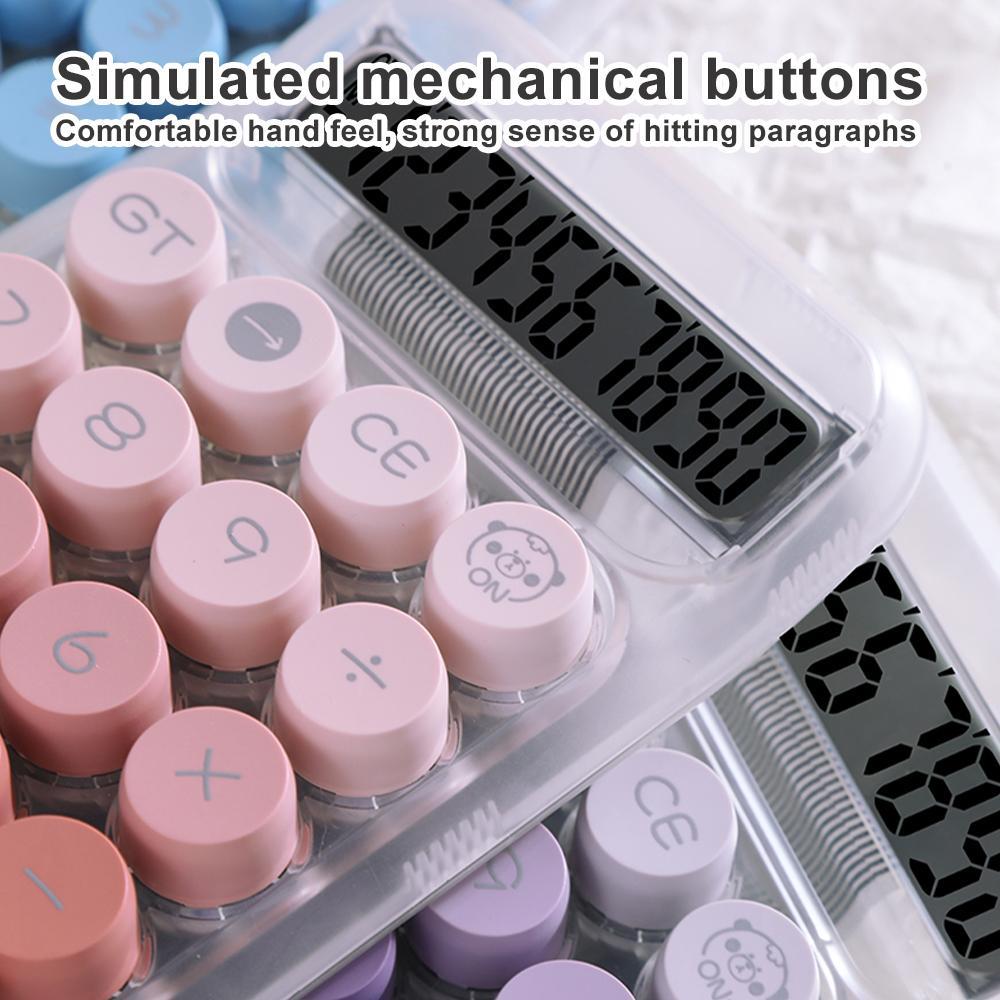 Circular Mechanical Desktop Calculator, Calculator with Display, 1 Count Battery Powered Calculator without Battery, Accounting Supplies for School Student Office