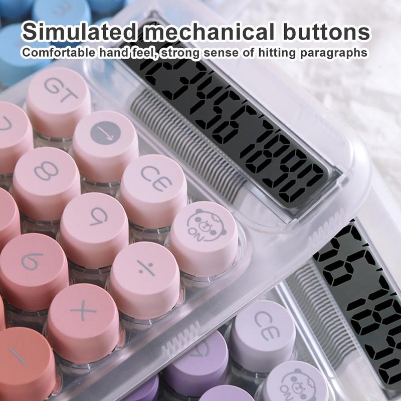 Circular Mechanical Desktop Calculator, Calculator with Display, 1 Count Battery Powered Calculator without Battery, Accounting Supplies for School Student Office