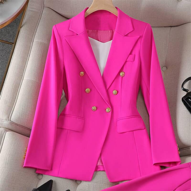 Vintage Blazer Slim Fit Fashion 2025 Women Korean Style Casual Design Sense Top and Trousers Set233