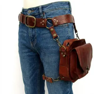 Medieval Waist Belt Drop Leg Bag - Thigh Steampunk Waist Pack PU Leather Fanny Bag Motorcycle Thigh Wallet for WomenGift