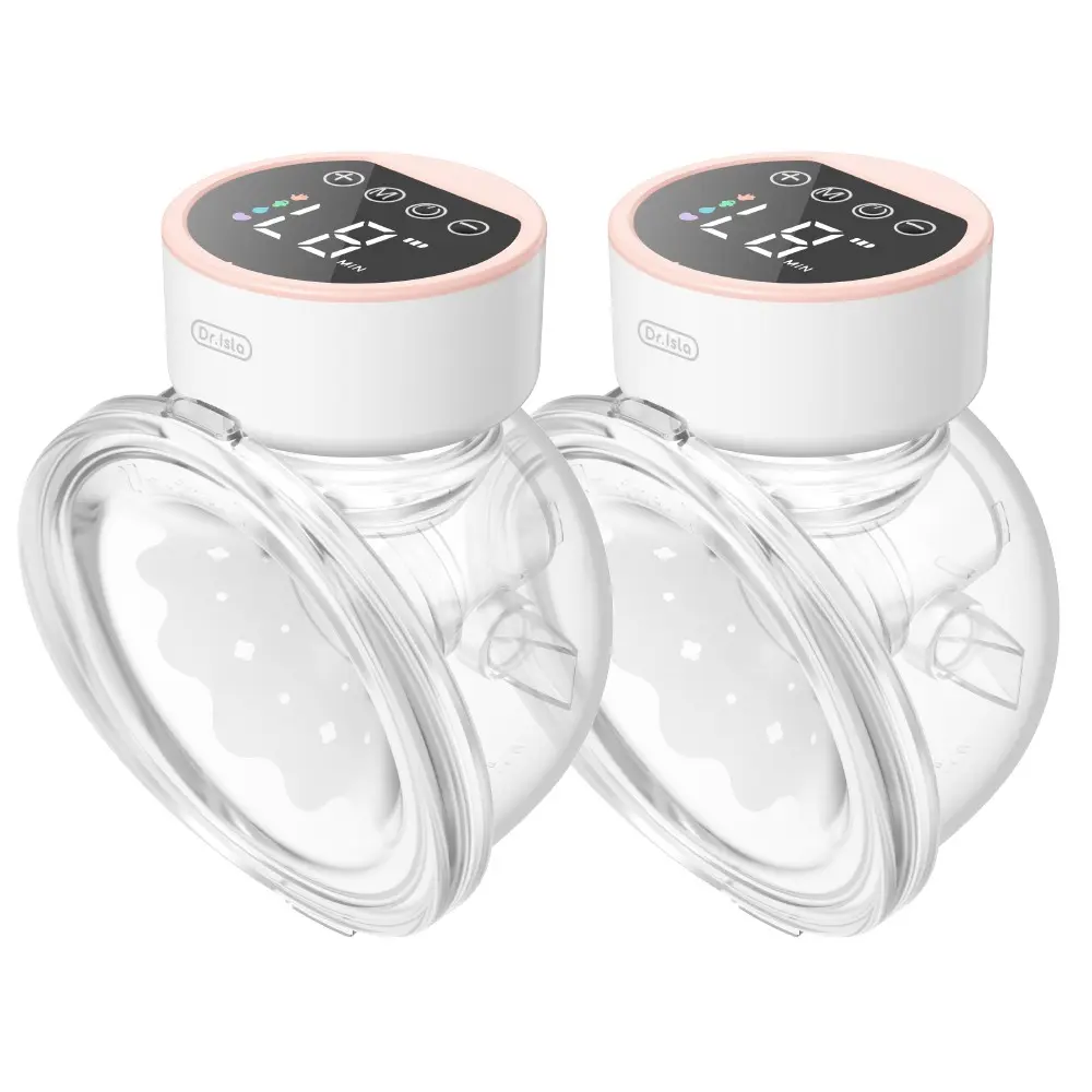 2-Pack Hands-Free Breast Pump, 4 Modes 12 Settings, Low Noise <40db, 180ML Large Capacity, Anti-Backflow, Smart Memory, for Nursing Moms