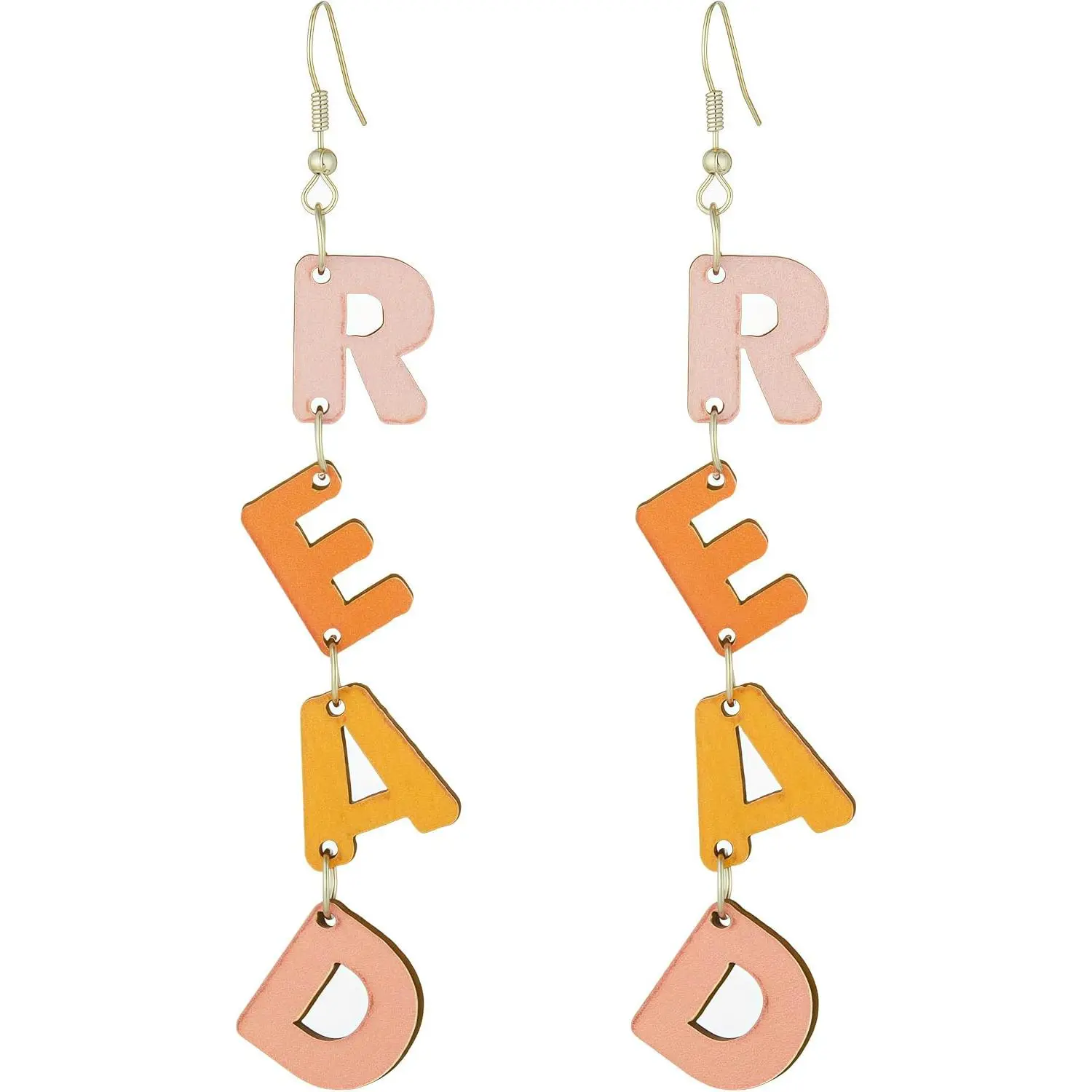 Teacher Earrings for Women Funny Wooden Cute Book Pencil Backpack  Love Heart Maestra Appreciation Dangle Earrings Students  to School Teacher's Day