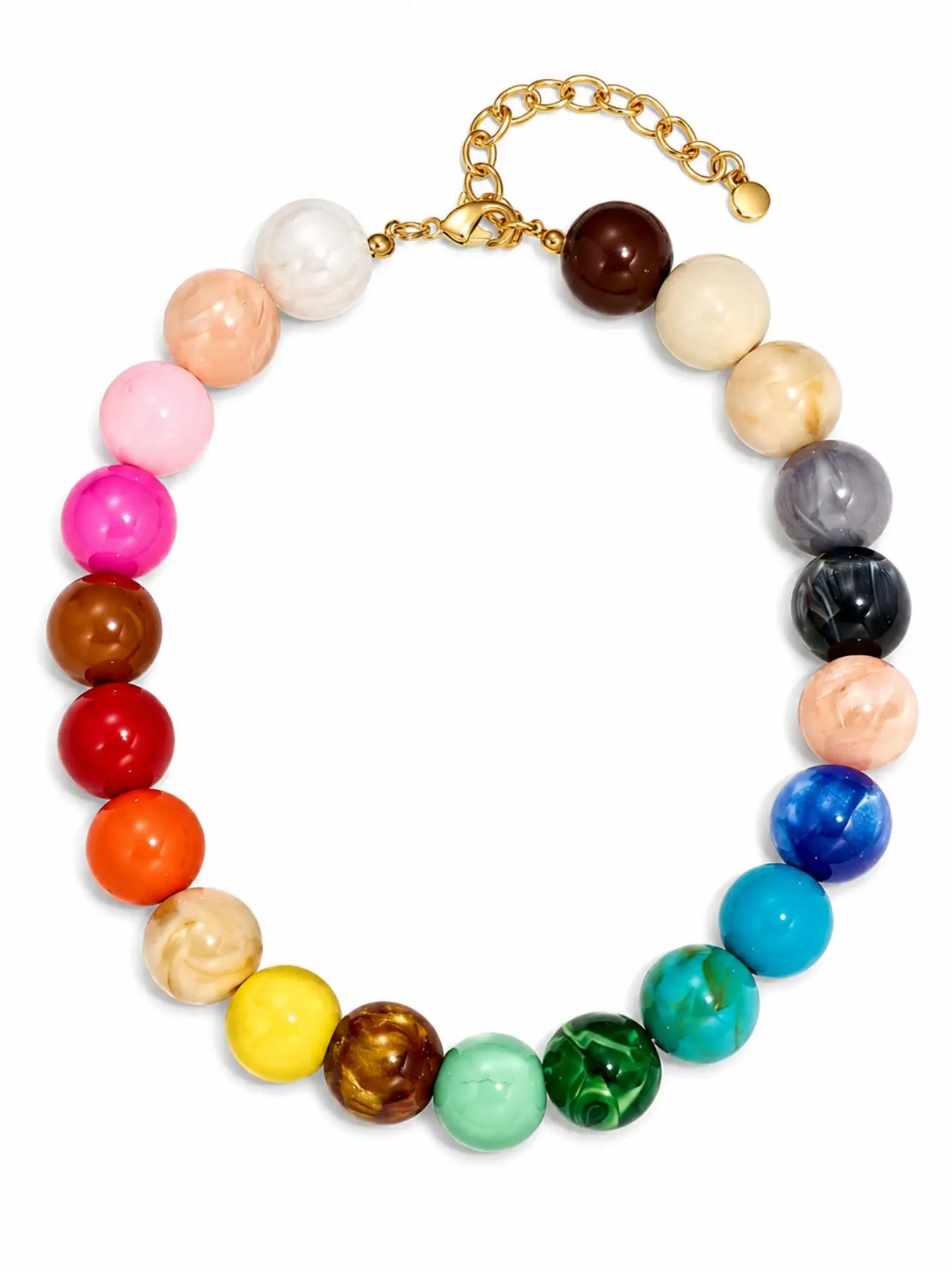 Colorful Chunky Beaded Necklace for Women, 20MM Oversized Resin Statement Necklace, Bold Boho Choker, Multicolor Bubble Bead Collar, Trendy Summer Beach Vacation Jewelry, Retro Fashion Necklace, Party Festival Gift, Boho Style Jewelry