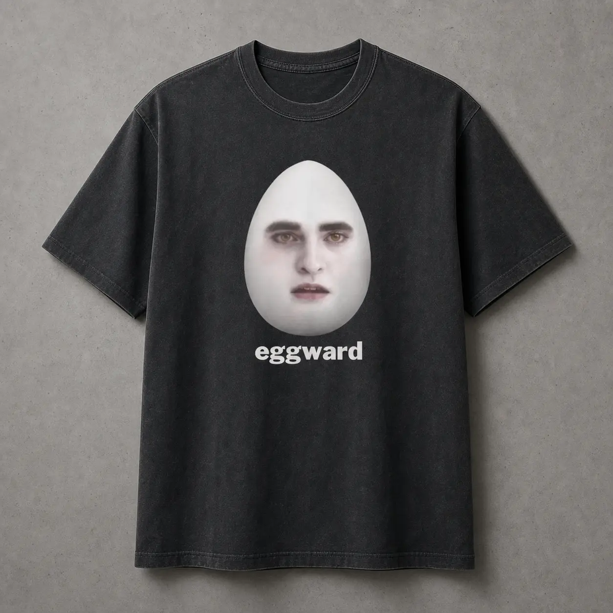 Funny Eggward Twilight Meme Tee Viral Egg Edward Cullen Face Graphic Print Humorous Internet Meme Casual Short Sleeve Crewneck Streetwear Top