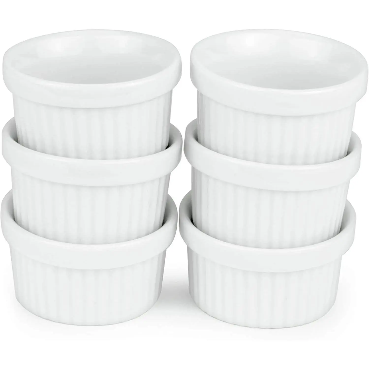 Mini Ramekins 1 oz 30 ml Microwave & Oven Safe Porcelain Souffle Dish for Dipping Sauce Small Dessert Cups 6 Count