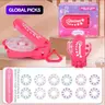 Hair Jewels Stamper DIY Set with Makeup Mirror and Loop Ring, Glitter Glam Tool, Hair Styling, Abs Material, Perfect Gift for Birthdays and Holidays #GLOBAL PICKS