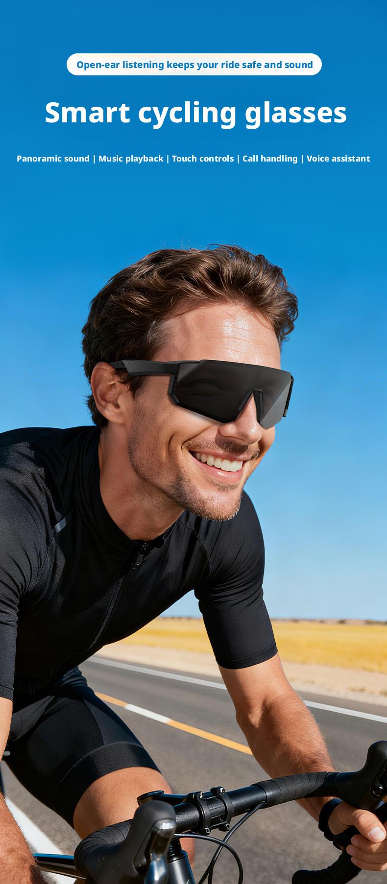 AI color-changing glasses, smart Bluetooth audio glasses, two-in-one headset, windproof goggles for cycling, outdoor sports cycling glasses