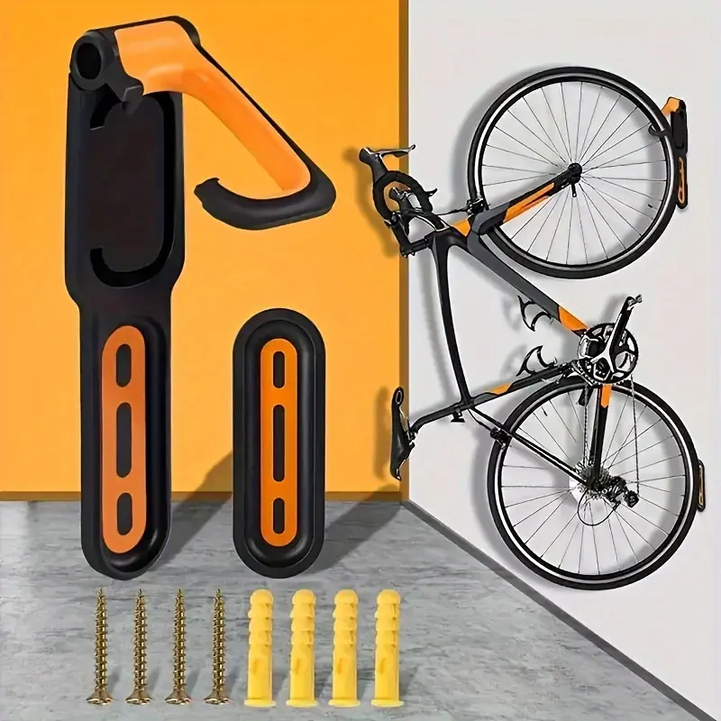Foldable Bike Wall Hook, Durable Space-Saving Wall Mount, Easy Installation, Ideal for Indoor and Garage, Foldable Hanging Accessory, Wall Mount Hooks