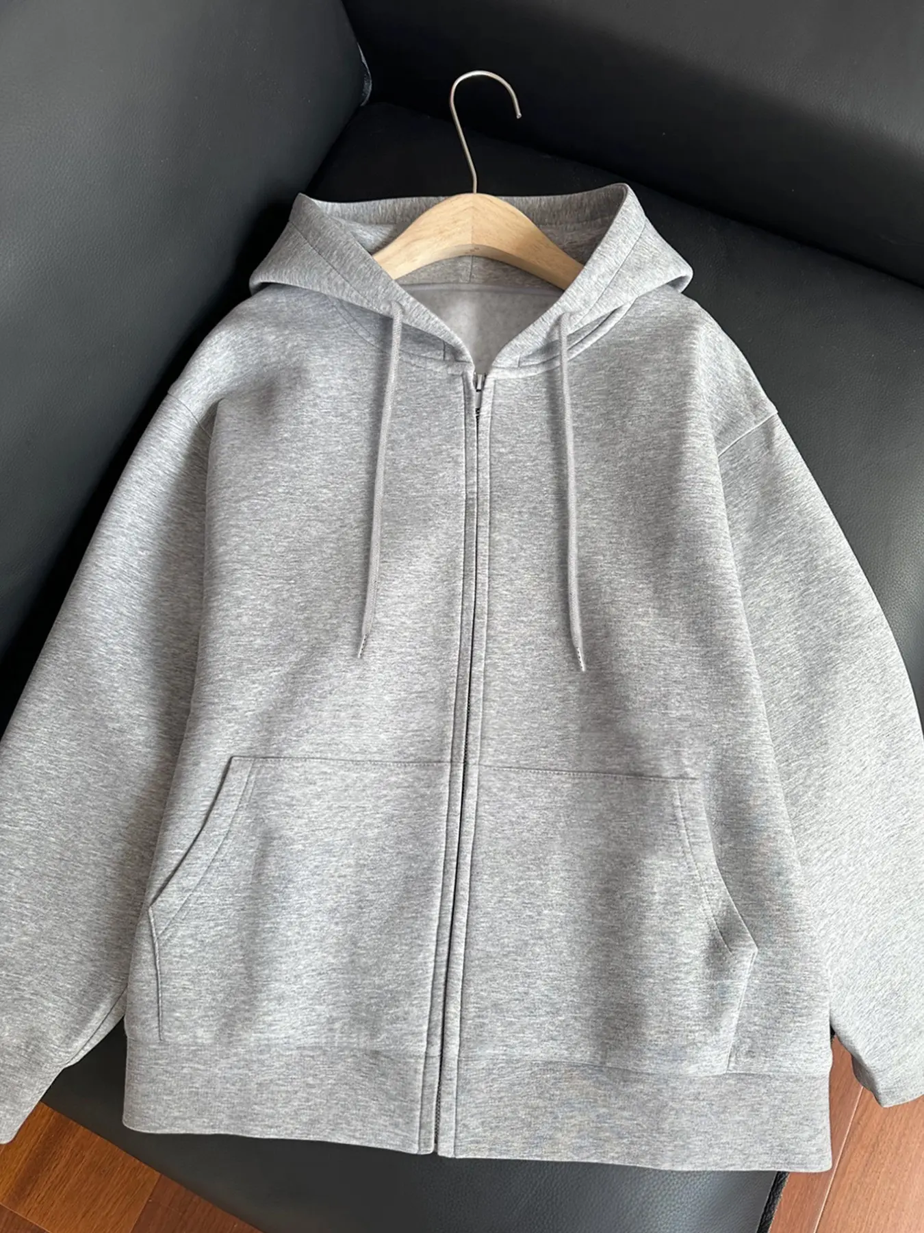 American Vintage Daily Style Zip-Up Hoodie Sweatshirts for Women, Fall Winter Loose Adjustable Drawstring Kangaroo Pocket Jacket, Casual Commute Fashion Top