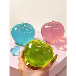 POKOJA LAND Creative Fun Green Tea, Blue Apple, Pink Apple, Red Apple Slow Rebound Malt Squeeze Toy, Super Soft Butter-Like Texture, Stress Relief Fidget Toy