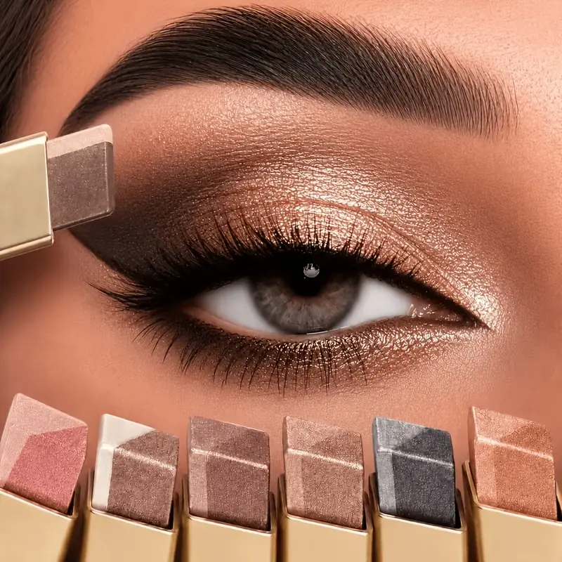 VividVeu Duo Eyeshadow Stick – Waterproof & Sweat-Resistant, Long-Lasting High Pigment, Smooth Shimmer Finish, Portable Twist-Up Design, Easy to Use for Beginners & Professionals, Perfect for Everyday & Party Makeup, Halloween Gift.