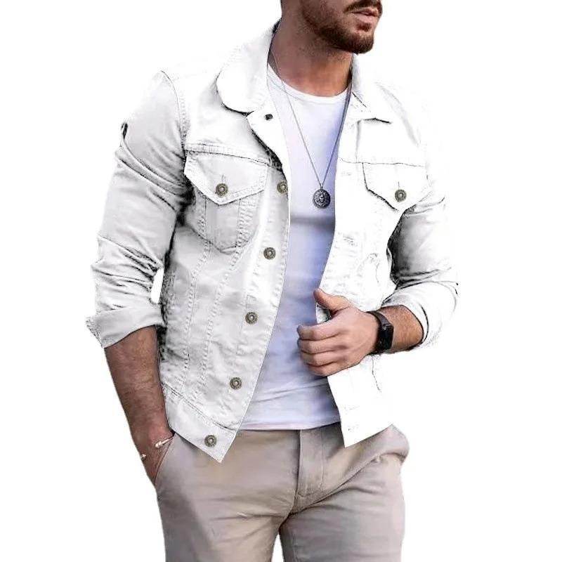 Redesigned Version Hip-Hop Men'S Denim Jackets Streetwear Casual Cotton Classic Slim Jeans Coat Male Brand Clothes Cowboy Jacket Men'S Clothing pelle  pelle  jacket  90s