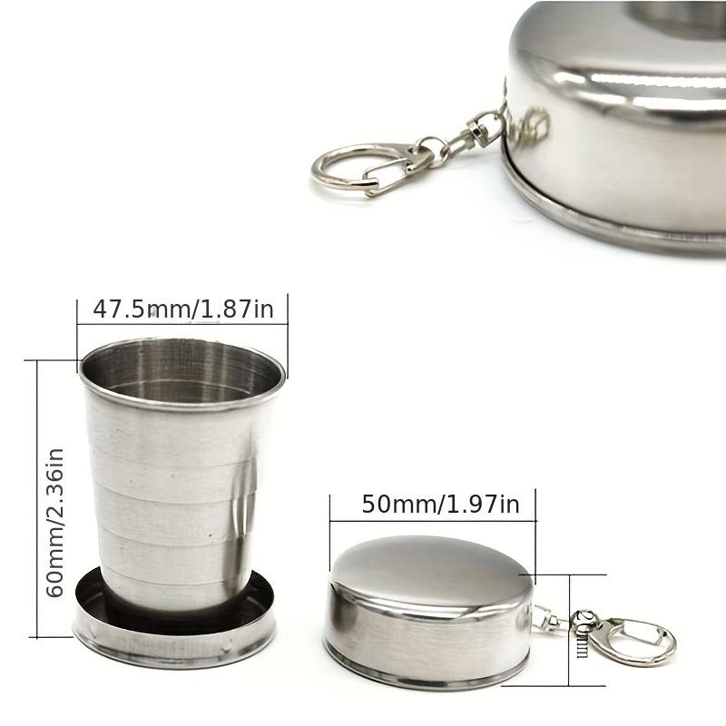 2.54/5.07/8.45oz Stainless Steel Folding Cup, Camping Cookware Retractable Teacups