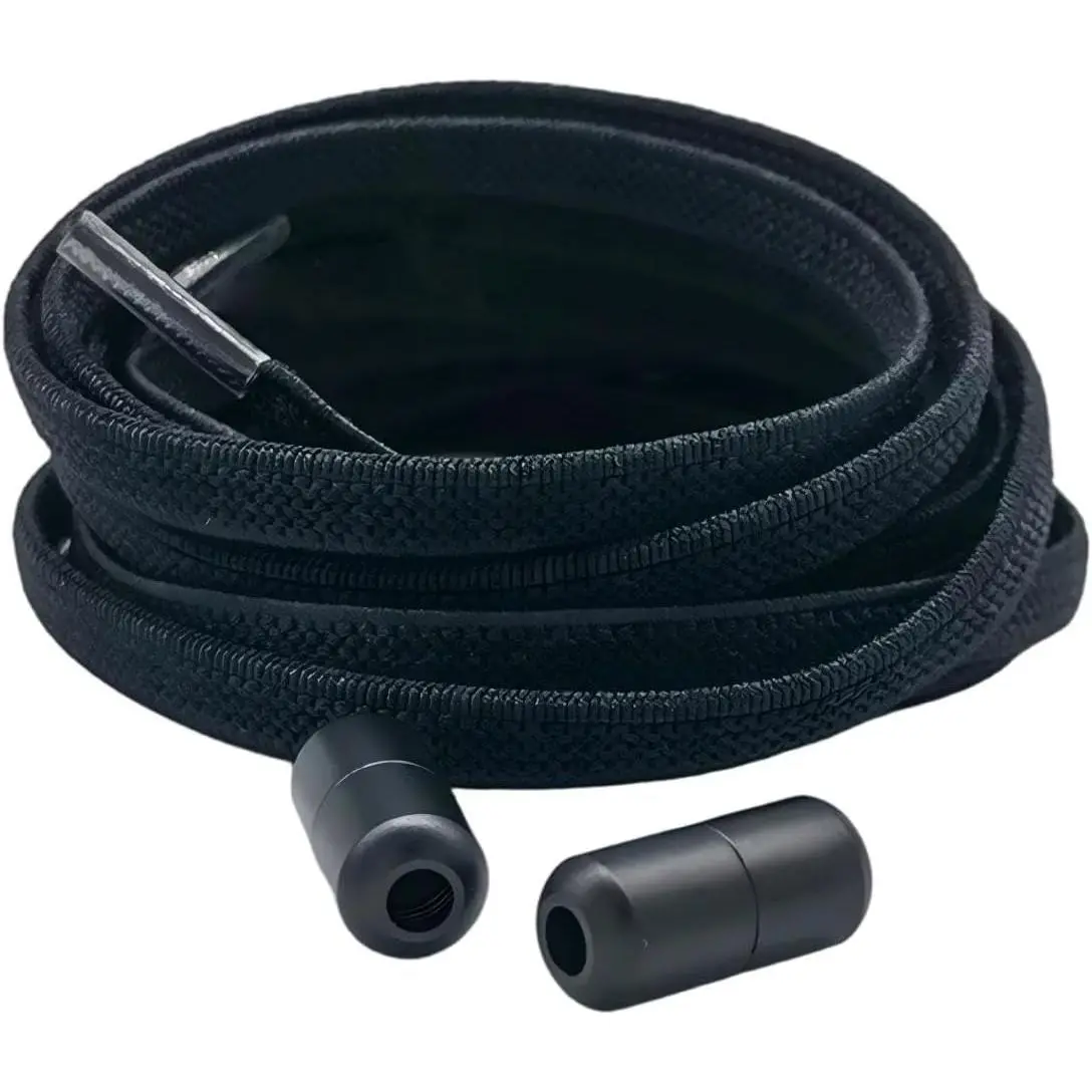 No-Tie Elastic Shoelaces Metal Lock, Flat Stretchable Lazy Laces for Sneakers Boots Men Women