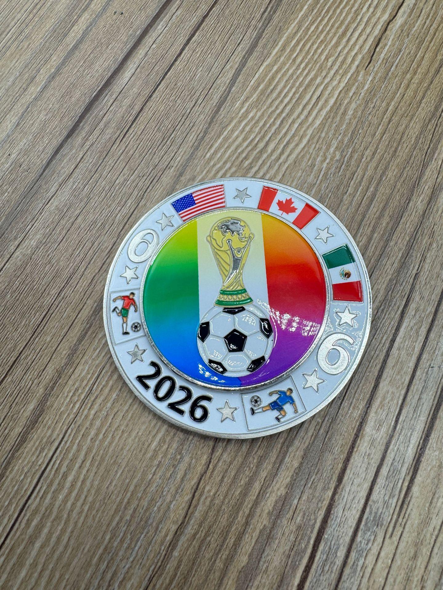2026 Cross-border Magnetic Refrigerator Magnets (Metal Material) - Rotatable FIFA World Cup North America