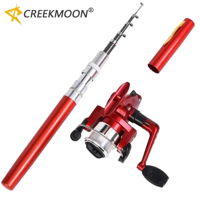 Telescopic Mini Fishing Rod Carbon Reel Set Portable Pocket Pen Casting Pole Aluminum Alloy Spinning Ultralight for Fish Feeder