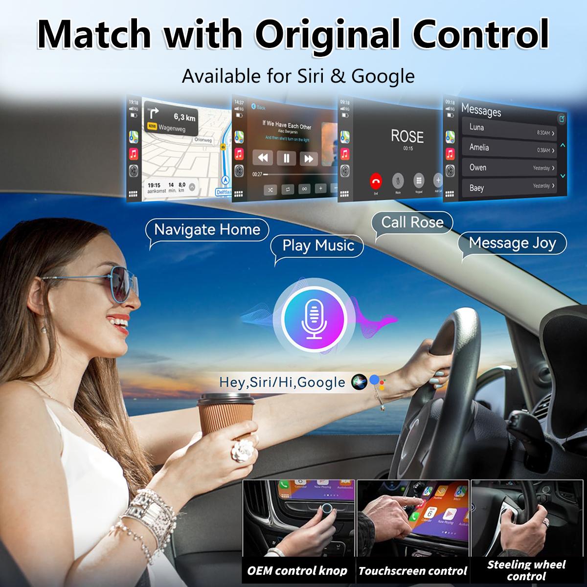 Wireless Apple CarPlay Adapter for both Apple and Android converts wired to wireless suitable for factory wired CarPlay cars from 2016+ Vehicle Auto Automotive Connectivity
