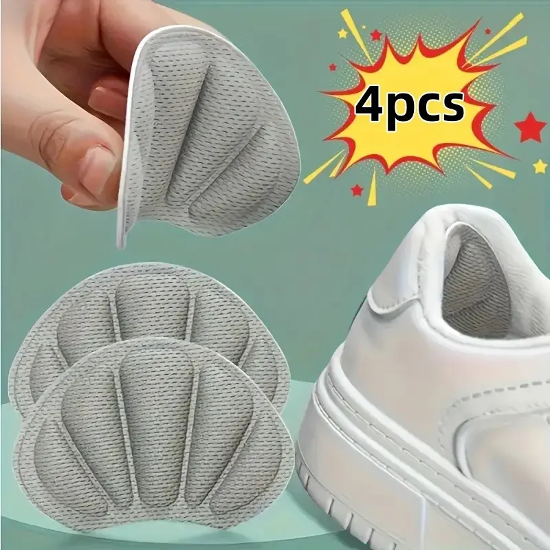 4 Pcs Self-Adhesive Heel Stickers, Non-Slip Comfort Padding, Prevents Rubbing and Dragging, Ideal for Casual, Sports, and Shoes, Sticky Inserts