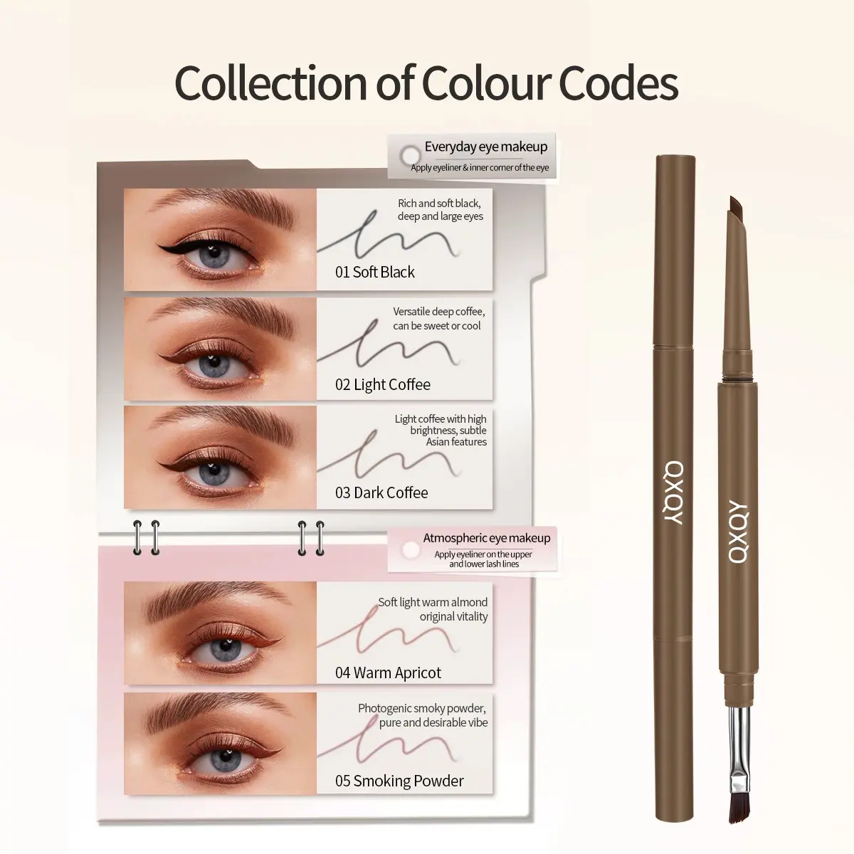 5 Color Gel Eyeliner Pen, Waterproof and Smudge-Proof, Long-Lasting Precise Application, Ideal for Eye Makeup, Easy to Use