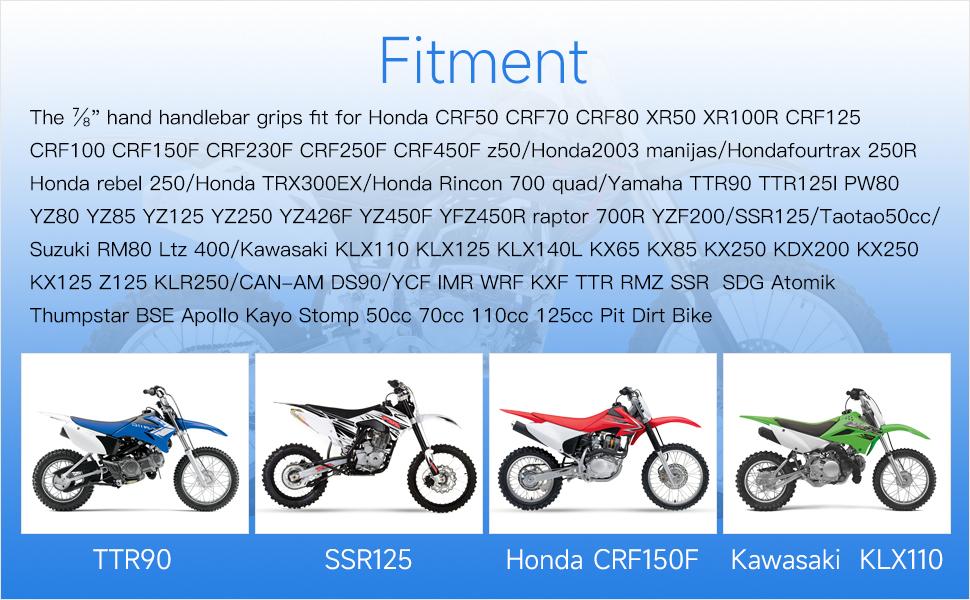 7/8 Inches Universal Motorcycle Grips Hand Grips for CRF50 CRF125 YZ80 YZ85 YZ250 KLX110 TTR125 SSR125 Pit Dirt Bike Off Road Parts Blue Rubber 7/8 Inches Universal Motorcycle Grips Hand Grips for CRF50 CRF125 YZ80 YZ85 YZ250 KLX110 TTR125 SSR125 Pit Dirt Bike Off Road Parts Blue Rubber