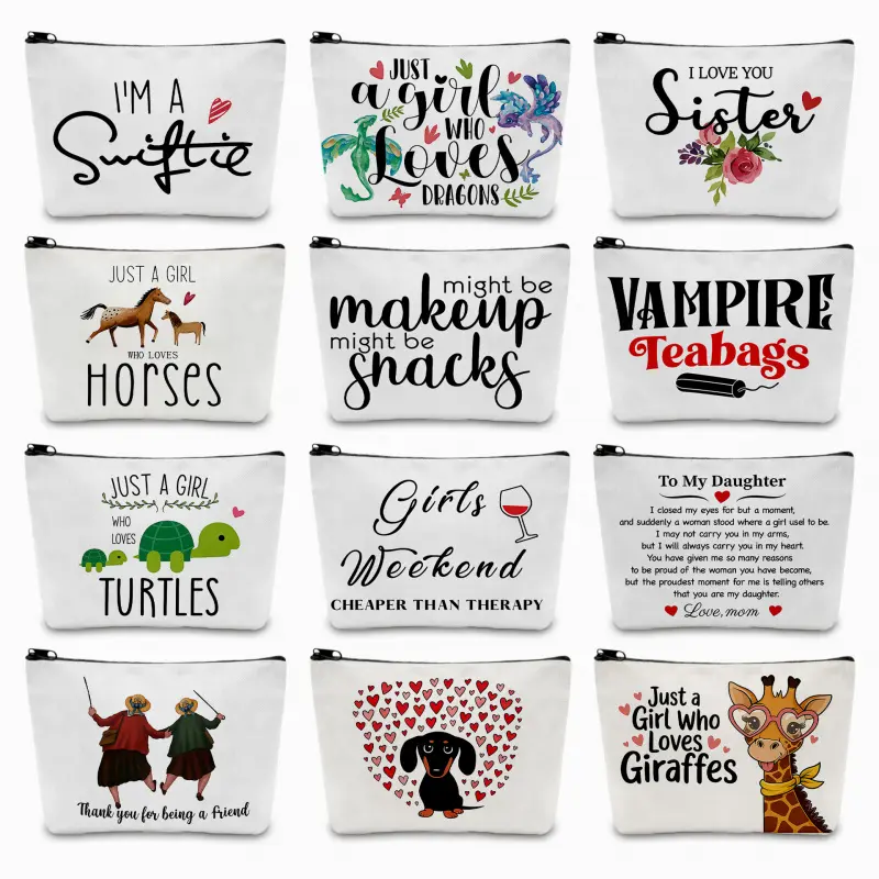 Popular KPOP double-sided printed pattern travel makeup bag, storage pouch, coin purse, zippered pencil case