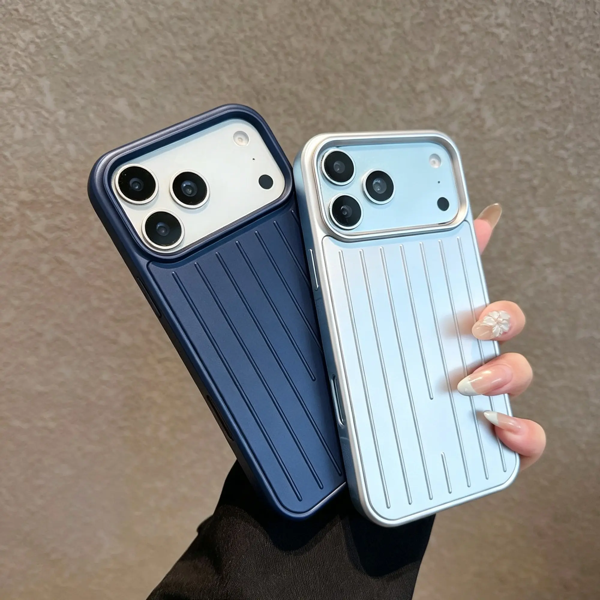 New Two-Piece Set Simple Solid Color Aluminum Phone Case, Metal Hard Shell Anti-Drop, Shockproof Protective Cover, Waterproof and Dirt-Resistant, iPhone 17 16 15 14 13 12 11 Pro Max Plus