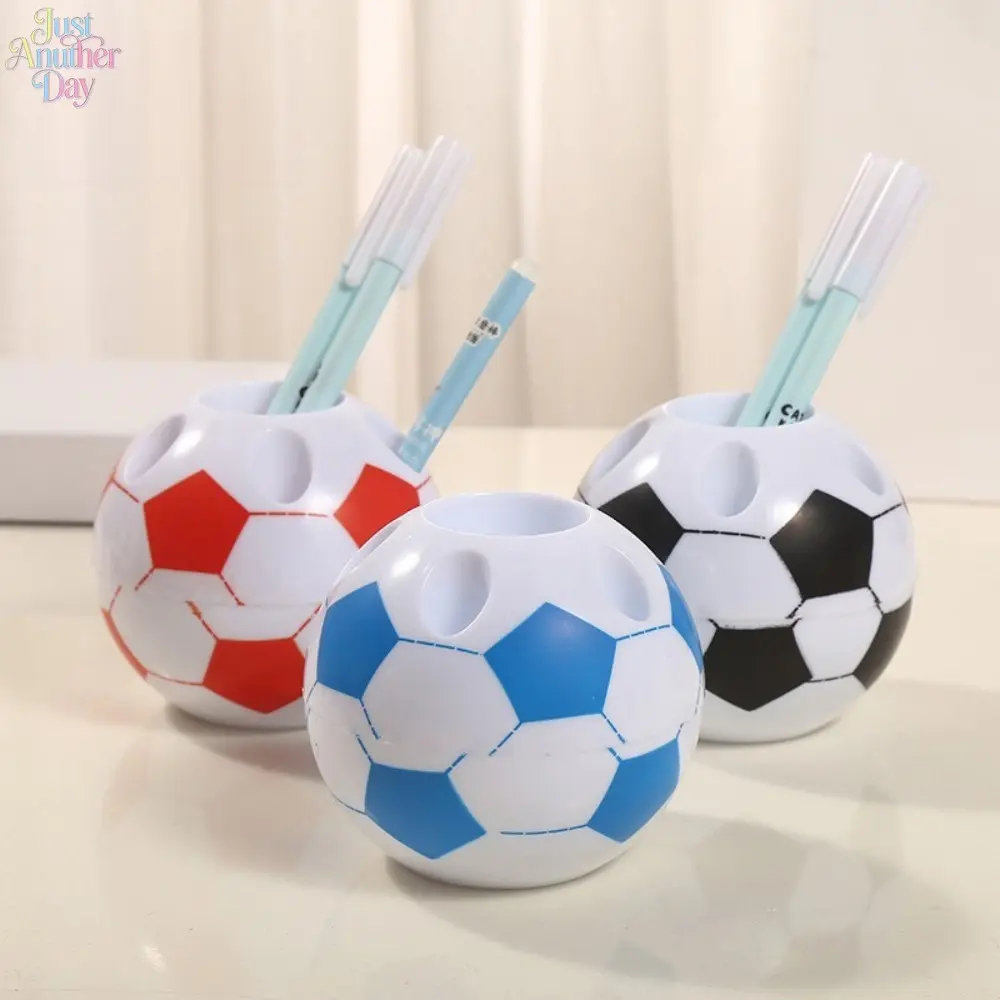 Creative Football Shaped Pen Holder Multifunctional Desktop Stationery Storage Organizer Soccer Ball Pencil Cup Cute Desk Decor For Student Dorm Office School Boys Football Fan Gift