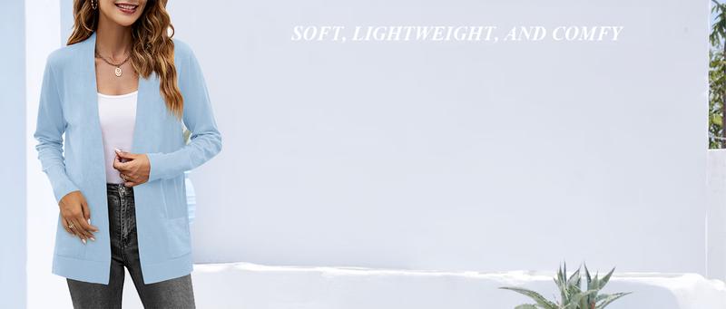 Yousify Womens Cardigan Sweater Long Sleeve Open Front Knit Cardigan Sweater with Pockets