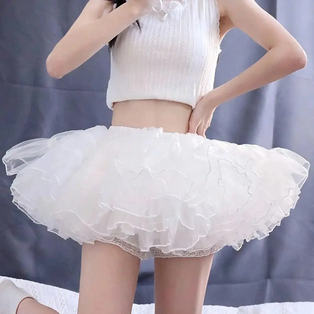 2026 New hot item Fashion Lolita Petticoat Without Hoop White Underskirt Crinoline Flying Saucer Breathable Wedding Petticoats Women Girls