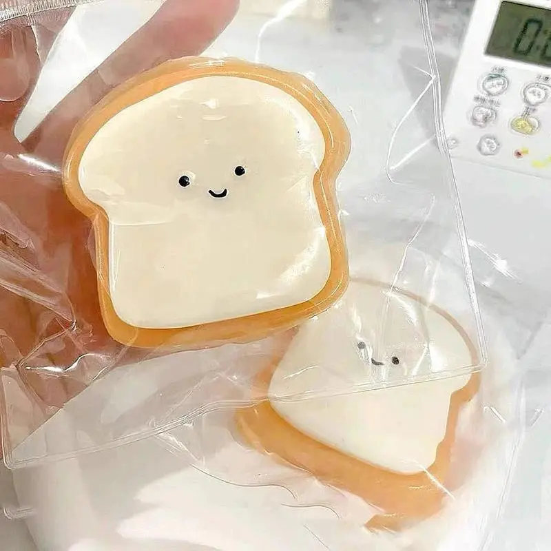 Kawaii Toast Squishy Squeeze Slow Rebound Stress Relief Toy Simulation Dessert Pinching Toy Birthday Gift Fidget Toys