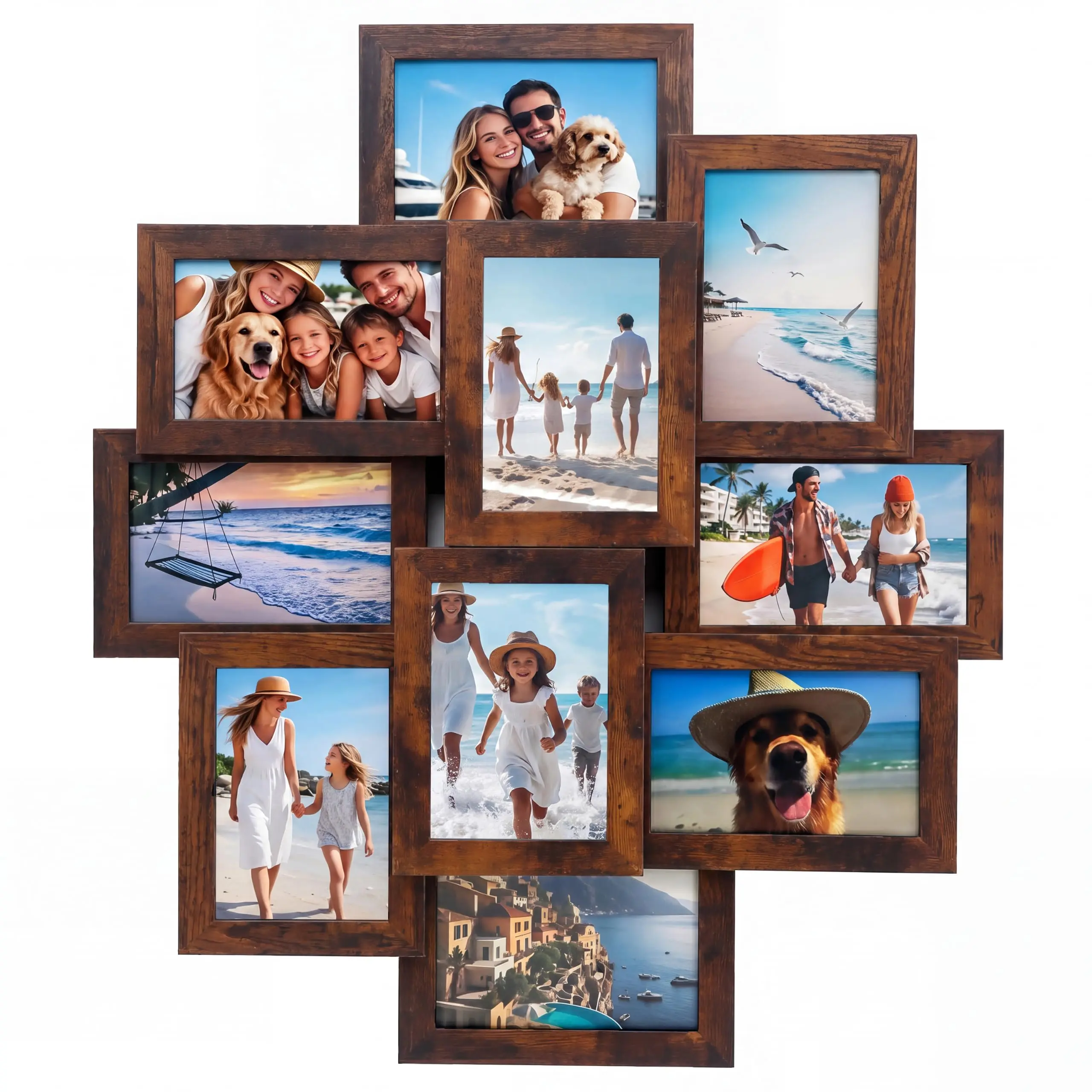 Classic Display 4x6 Picture Frames Set (10-Pack) - Glass Front - Wall Mount or Tabletop - Collage Gallery Wall Decor