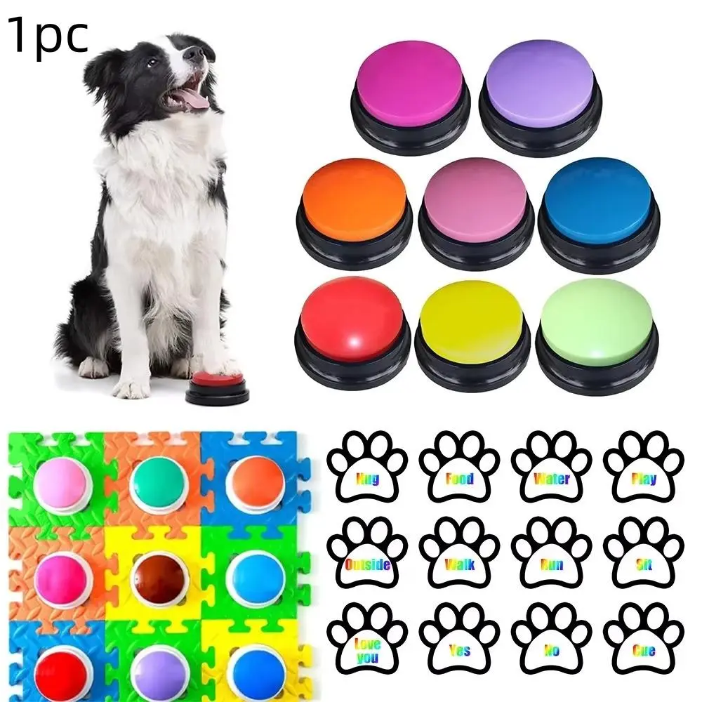 Dog Communication Button, 1 Count Voice Recording Button for Pet Training, Buzzer with 30 Second Record Playback, Funny Gift for Talking Pet