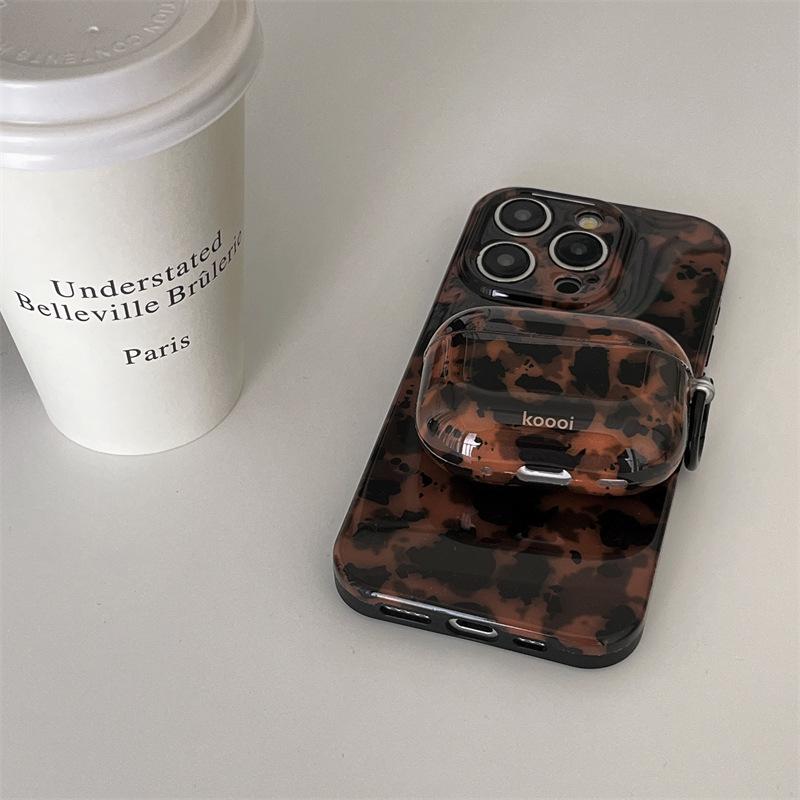 Amber Tortoiseshell Pattern Brown Protective Case For AirPods 3, Pro 2,  Wireless Earbuds 4