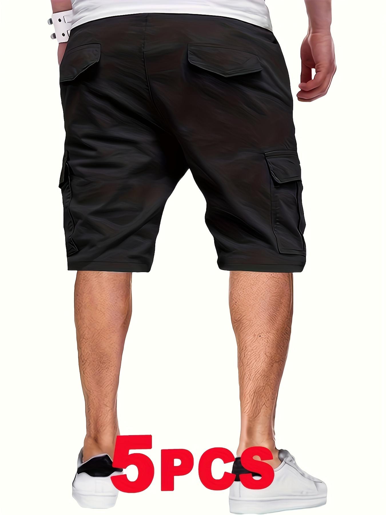 Men’s 5-Pack Lightweight Cargo Shorts, Summer Trendy Casual Shorts, Multi-Pocket Design, Durable Fabric, Anti-Pilling, Wear-Resistant, Tear-Resistant, Comfortable and Breathable, Stylish and Versatile, Suitable for Outdoor Leisure Menswear