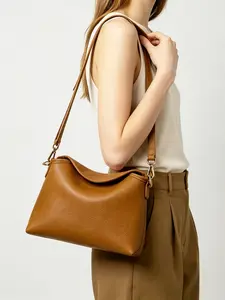 Women's Leather Crossbody Bag, Magnetic Buckle, Easy Open Close, Convenient Makeup Pouch, Perfect for Shopping, Travel, Daily Use